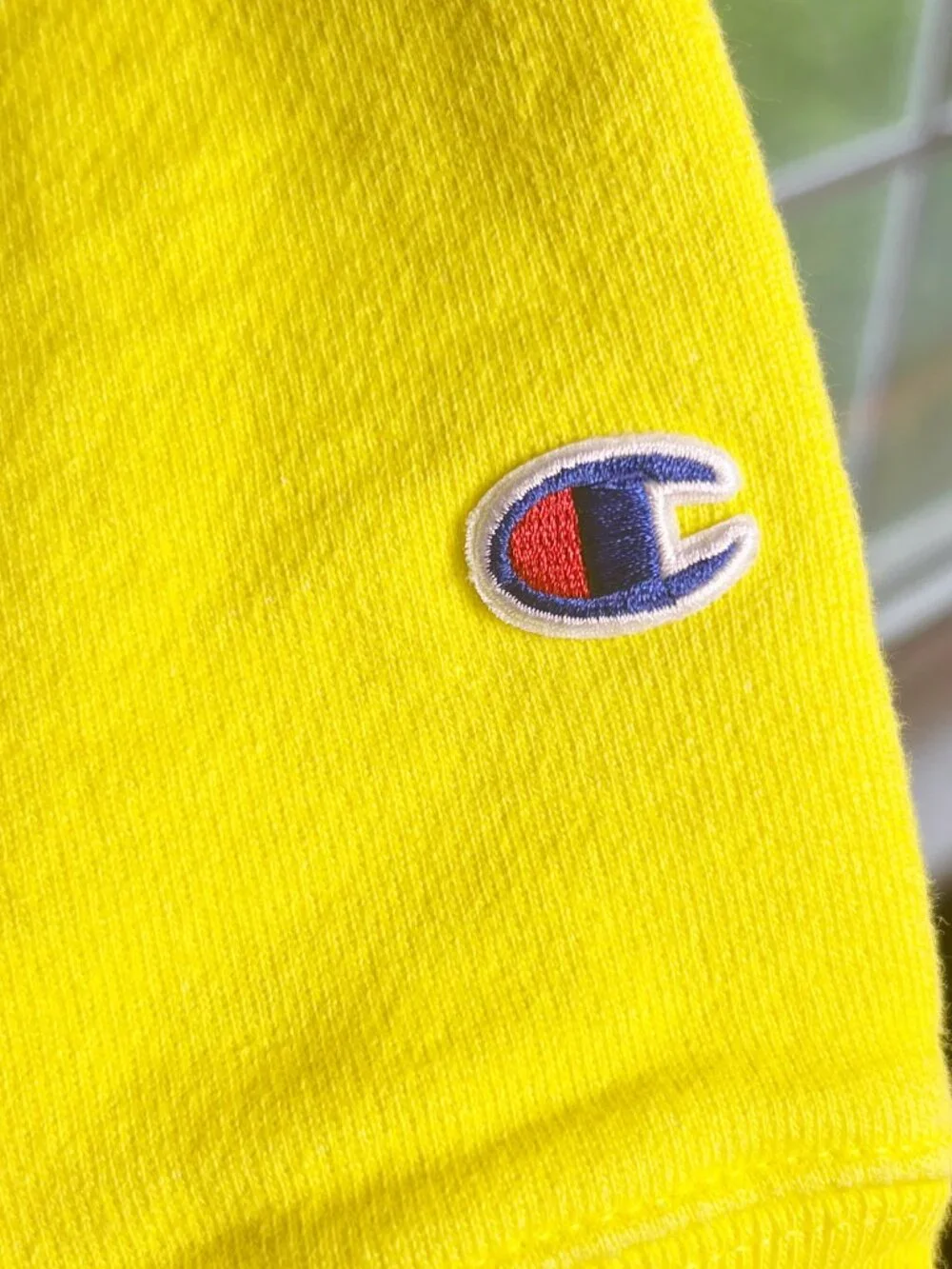 Champion Reverse Weave Sweatshirt Neon‎ Yellow Chenille Medium